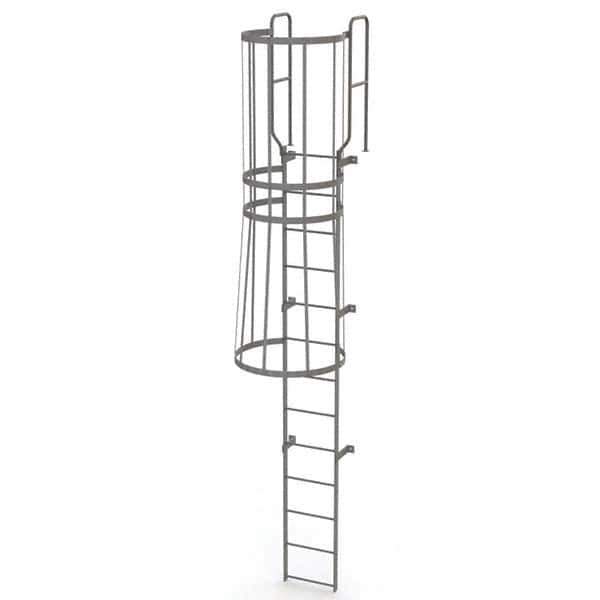 TRI-ARC - Rolling & Wall Mounted Ladders & Platforms Type: Fixed Ladder Style: Safety Cage - Apex Tool & Supply