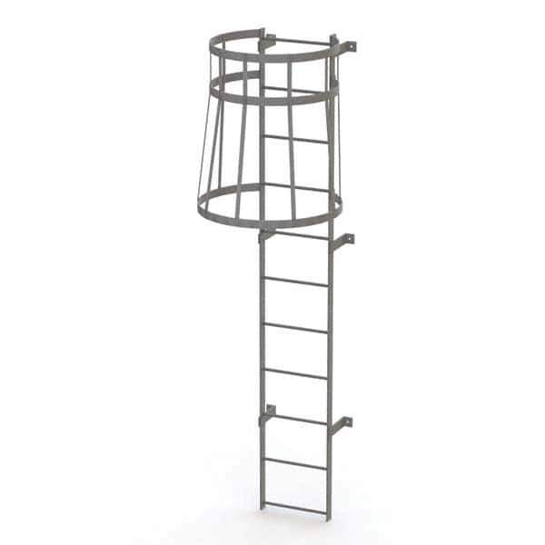 TRI-ARC - Rolling & Wall Mounted Ladders & Platforms Type: Fixed Ladder Style: Safety Cage - Apex Tool & Supply