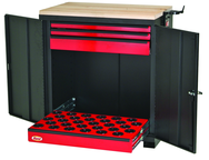 CNC Workstation - Holds 30 Pcs. HSK63A Taper - Black/Red - Apex Tool & Supply