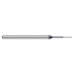 ‎0.0197″ Dia. × 1/8″ Shank × 0.275″ Flute Length × 1-1/2″ OAL, 130°, AlTiN, 2xD Flute, Round Solid Carbide Drill - Exact Industrial Supply
