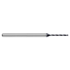 ‎1/32″ Dia. × 1/8″ Shank × 0.395″ Flute Length × 1-1/2″ OAL, 130°, AlTiN, 2xD Flute, Round Solid Carbide Drill - Exact Industrial Supply