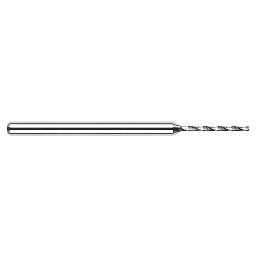 ‎0.086″ Dia. × 1/8″ Shank × 0.413″ Flute Length × 1-1/2″ OAL, 130°, Uncoated, 2xD Flute, Round Solid Carbide Drill - Exact Industrial Supply