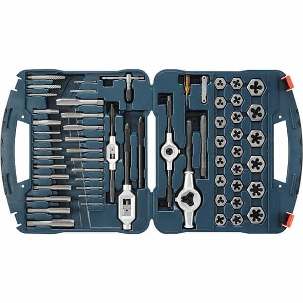 Bosch - Tap & Die Sets Minimum Tap Thread Size (Inch): 6-32 Maximum Tap Thread Size (Inch): 1/4-18 - Apex Tool & Supply