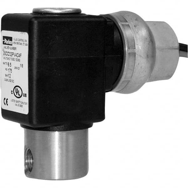 Parker - 24 VDC 1/8" NPT Port Stainless Steel Two-Way Direct Acting Solenoid Valve - Apex Tool & Supply