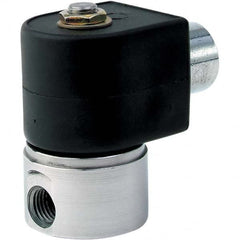 Parker - 24 VDC 1/4" NPT Port Stainless Steel Two-Way Direct Acting Solenoid Valve - Apex Tool & Supply