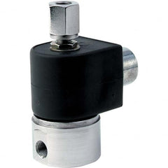Parker - 120/60 - 110/50 VAC 1/4" NPT Port Stainless Steel Two-Way Direct Acting Solenoid Valve - Apex Tool & Supply