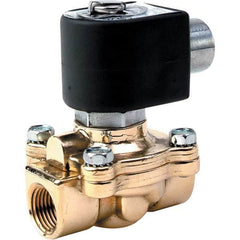 Parker - 24 VDC 3/4" NPT Port Brass Two-Way Internally Piloted Diaphragm Solenoid Valve - Apex Tool & Supply