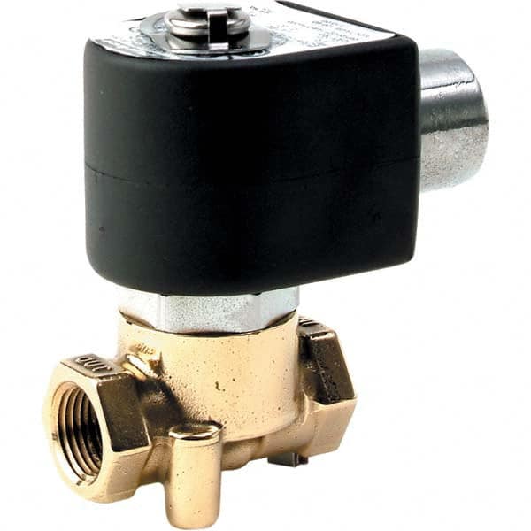 Parker - 24 VDC 3/8" NPT Port Brass Two-Way Direct Acting Solenoid Valve - Apex Tool & Supply