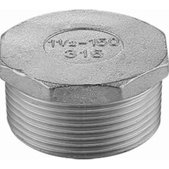 Guardian Worldwide - Stainless Steel Pipe Fittings; Type: Hexagon Plug ; Fitting Size: 1-1/4 ; End Connections: MNPT ; Material Grade: 316 ; Pressure Rating (psi): 150 ; Length (Inch): 1.39 - Exact Industrial Supply