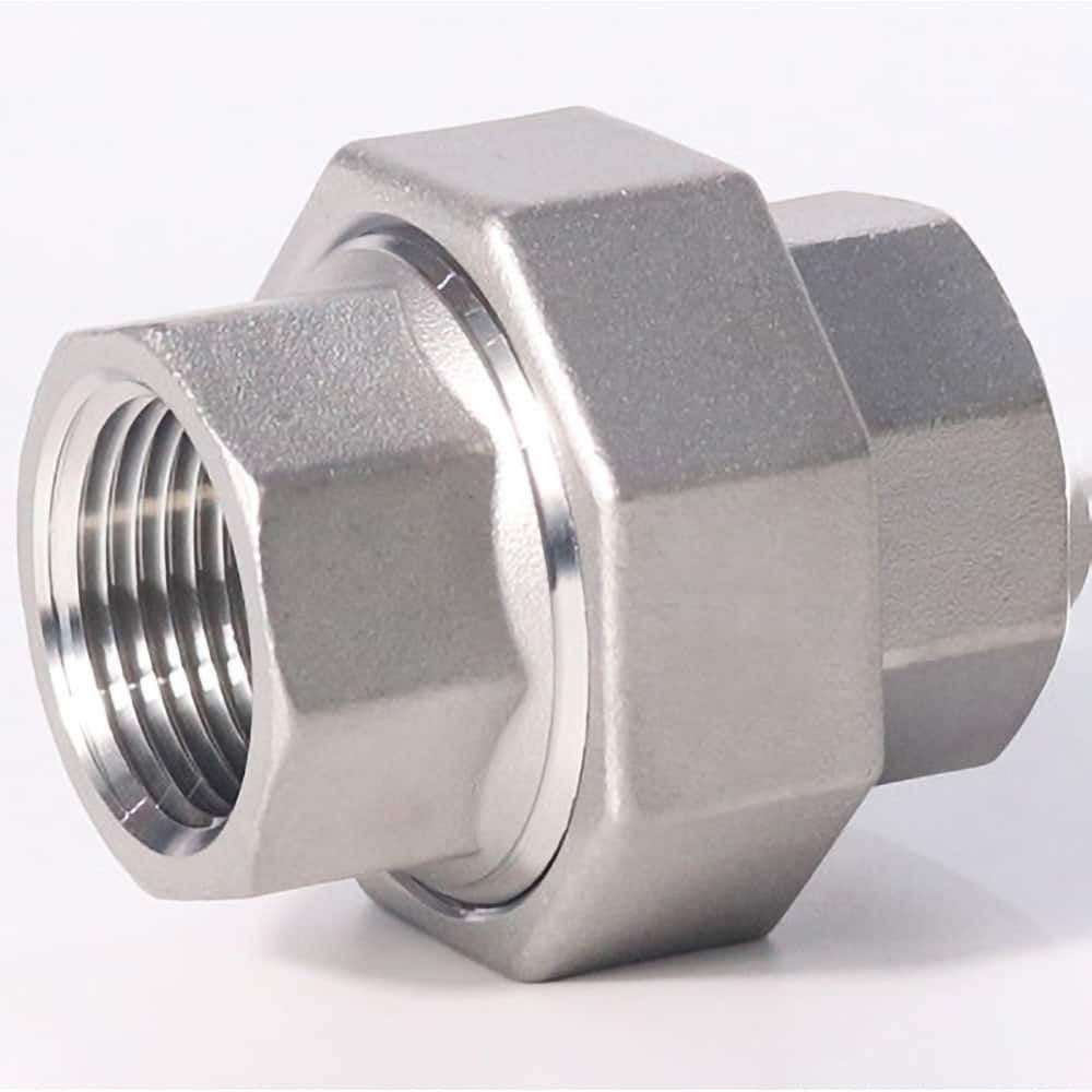 Guardian Worldwide - Stainless Steel Pipe Fittings; Type: Union ; Fitting Size: 3/4 ; End Connections: FNPT x FNPT ; Material Grade: 304 ; Pressure Rating (psi): 150 ; Length (Inch): 1.52 - Exact Industrial Supply