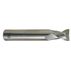 1/4 Dia. x 2-1/2 Overall Length 2-Flute .060 C/R Solid Carbide SE End Mill-Round Shank-Center Cutting-Uncoated - Apex Tool & Supply
