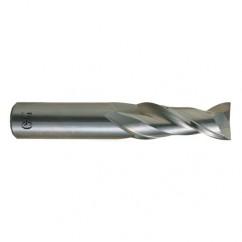 1/4 Dia. x 2-1/2 Overall Length 2-Flute .060 C/R Solid Carbide SE End Mill-Round Shank-Center Cutting-Uncoated - Apex Tool & Supply