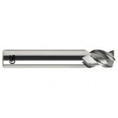 3/16 Dia. x 2 Overall Length 3-Flute .020 C/R Solid Carbide SE End Mill-Round Shank-Center Cutting-Uncoated - Apex Tool & Supply