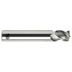 3/8 Dia. x 2-1/2 Overall Length 3-Flute .020 C/R Solid Carbide SE End Mill-Round Shank-Center Cutting-Uncoated - Apex Tool & Supply