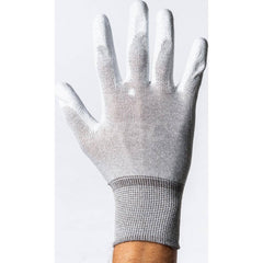 General Purpose Work Gloves: 2X-Large, Polyurethane, Carbon & Nylon White & Gray, Static Dissipative