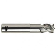 1/4 Dia. x 2-1/2 Overall Length 3-Flute .030 C/R Solid Carbide SE End Mill-Round Shank-Center Cutting-Uncoated - Apex Tool & Supply