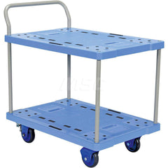 Platform Truck: 660 lb Capacity, Plastic Platform, 33-1/4″ Platform Length, 8-3/8″ Platform Height 5 x 1-1/2″ Rigid & Swivel Rubber Casters