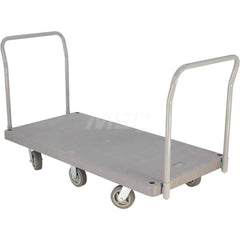 Platform Truck: 3,000 lb Capacity, Plastic Platform, 60″ Platform Length, 10″ Platform Height 6 x 2″ Rigid & Swivel Polyurethane Casters