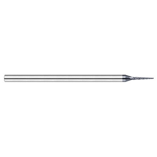 Miniature End Mills - Tapered Rib Cutters - 0.0900″ Cutter Diameter × 0.9000″ Length of Cut × 3° per side Carbide Tapered Square End Mill, 3 Flutes, AlTiN Nano Coated - Exact Industrial Supply