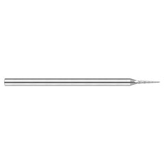 Miniature End Mills - Tapered Rib Cutters - 0.0600″ Cutter Diameter × 0.3120″ (5/16″) Length of Cut × 1° per side Carbide Tapered Square End Mill, 3 Flutes - Exact Industrial Supply