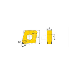 Turning Insert:  2QP-GNGA433 BX360,  Polycrystalline Cubic Boron Nitride Uncoated Finish,  Neutral,  1/2″ Inscribed Circle,  0.0470″ Corner Radius,  70.0 &deg N/A Diamond,  Series  GNGA