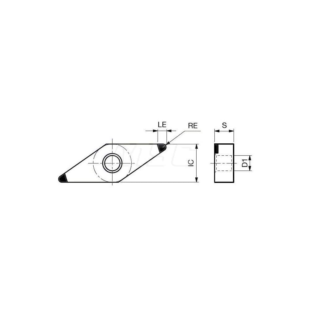 Turning Insert:  2QP-VNGA331-LC BXA10,  Polycrystalline Cubic Boron Nitride TiAlN & TiCN Finish,  Neutral,  3/8″ Inscribed Circle,  0.0160″ Corner Radius,  35.0 &deg N/A Diamond,  Series  VNGA