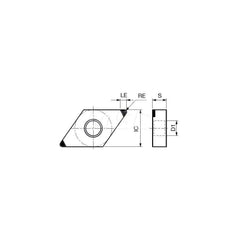 Turning Insert:  2QP-DNGA433-H BX360,  Polycrystalline Cubic Boron Nitride Uncoated Finish,  Neutral,  1/2″ Inscribed Circle,  0.0470″ Corner Radius,  55.0 &deg N/A Diamond,  Series  DNGA