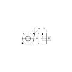 Turning Insert:  2QP-CNGA434-LT BX815,  Polycrystalline Cubic Boron Nitride Uncoated Finish,  Neutral,  1/2″ Inscribed Circle,  0.0630″ Corner Radius,  80.0 &deg N/A Diamond,  Series  CNGA