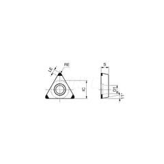 Turning Insert:  3QP-TPGW221-LF BXA20,  Polycrystalline Cubic Boron Nitride Coated Finish,  Neutral,  1/4″ Inscribed Circle,  0.0160″ Corner Radius,  60.0 &deg N/A Triangle,  Series  TPGW