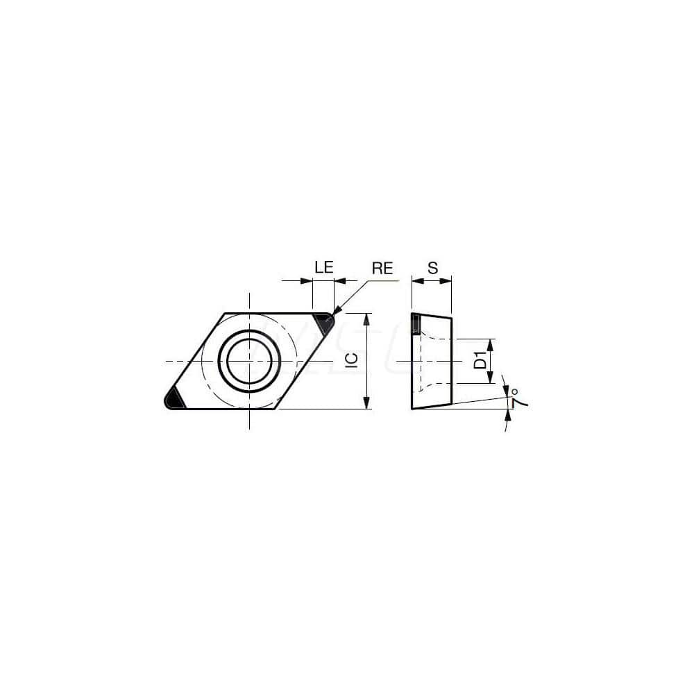 Turning Insert:  2QP-DCGW32.51 BX470,  Polycrystalline Cubic Boron Nitride Uncoated Finish,  Neutral,  3/8″ Inscribed Circle,  0.0160″ Corner Radius,  55.0 &deg N/A Diamond,  Series  DCGW