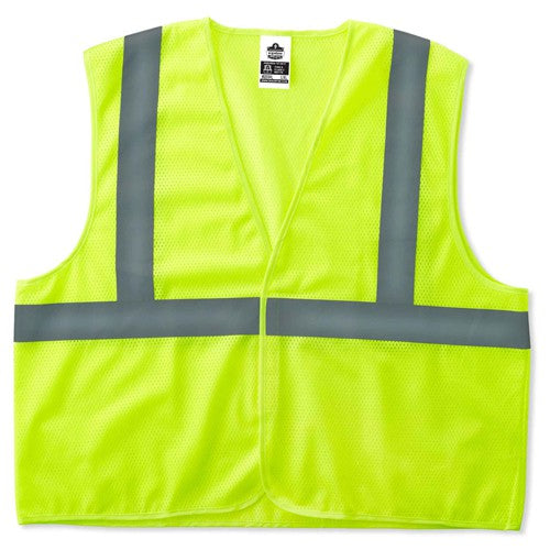 8205HL S/M Econo 2 Hook & Loop Lime Vest - Apex Tool & Supply