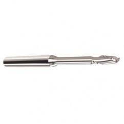 .075 Dia. - .113 LOC - 2" OAL - .010 C/R  2 FL Carbide End Mill with 1/4 Reach - Uncoated - Apex Tool & Supply