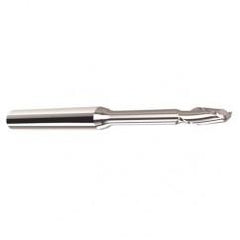 0.6mm Dia. - 0.9mm LOC - 38mm OAL - 2 FL Carbide End Mill with 5mm Reach - Uncoated - Apex Tool & Supply