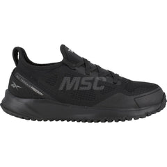 Work Boot: Size 7, Mesh, Steel Toe Black, Medium Width, Non-Slip Sole