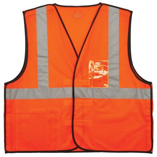 8216BA 2/3 XL Orange Breakaway Mesh Vest Type R Class 2 W/Id Holder - Apex Tool & Supply