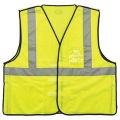 8216BA S/M Lime Breakaway Mesh Vest Type R Class 2 W/Id Holder - Apex Tool & Supply