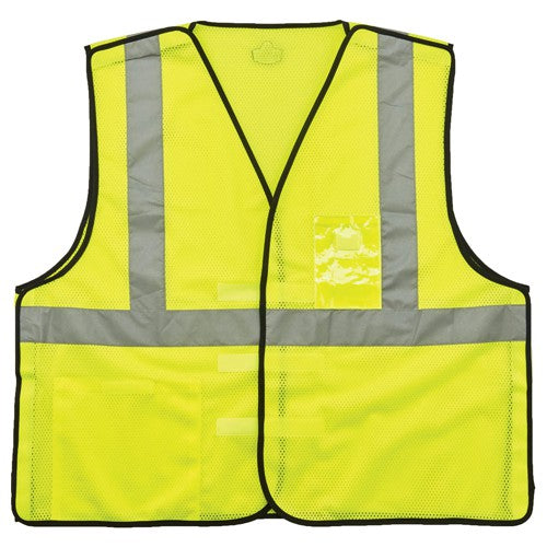 8216BA L/ XL Lime Breakaway Mesh Vest Type R Class 2 W/ Id Holder - Apex Tool & Supply