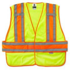 8240HL XL/2XL LIME 2-TONE VEST - Apex Tool & Supply