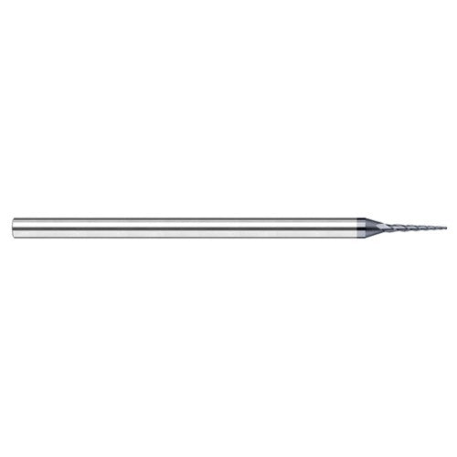 ‎Miniature End Mills - Tapered Rib Cutters - 0.1250″ (1/8″) Cutter Diameter 1.2500″ (1-1/4″) Length of Cut 2 per side Carbide Tapered Ball End Mill, 3 Flutes, AlTiN Nano Coated - Exact Industrial Supply