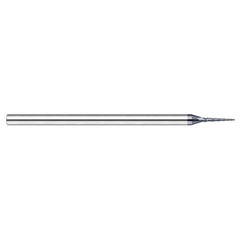 ‎Miniature End Mills - Tapered Rib Cutters - 0.1250″ (1/8″) Cutter Diameter 1.2500″ (1-1/4″) Length of Cut 2 per side Carbide Tapered Ball End Mill, 3 Flutes, AlTiN Nano Coated - Exact Industrial Supply