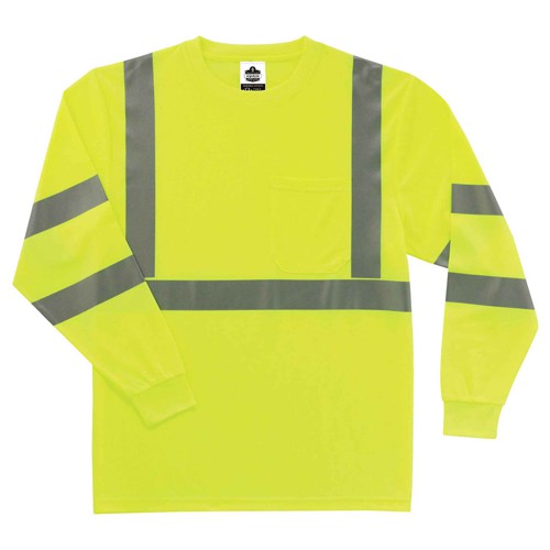 8391 S Lime Long Sleeve T-Shirt Type R Class 3 - Apex Tool & Supply