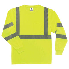8391 S Lime Long Sleeve T-Shirt Type R Class 3 - Apex Tool & Supply