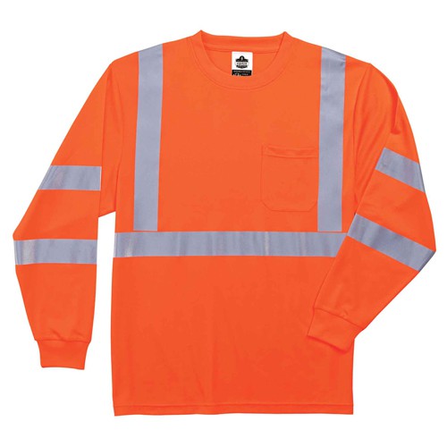 8391 S Orange Long Sleeve T-Shirt Type R Class 3 - Apex Tool & Supply
