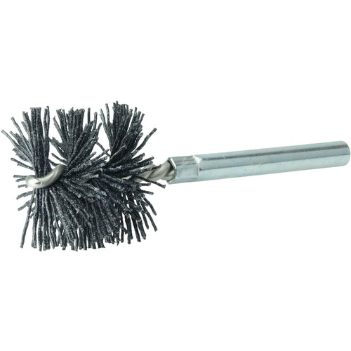 Burr-Rx 1-1/4″ Dia Power Tube Brush, .026/120CG Crimped Fill, 1″ Brush Length, 3-1/2″ Overall Length - Apex Tool & Supply