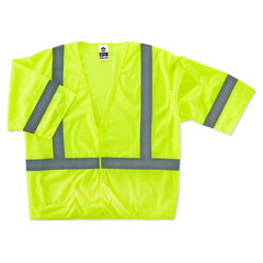 8310HL L/ XL Econo Class 3 Lime Hook & Loop Vest - Apex Tool & Supply