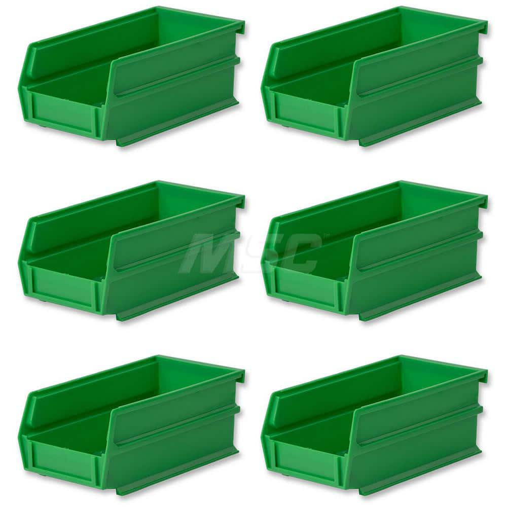 Plastic Hang, Stack & Nest Bin: Green 12 lb Capacity