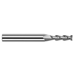 High Helix End Mills for Aluminum Alloys - 0.0100″ Cutter Diameter × 0.0300″ Length of Cut Carbide 45° Helix Square End Mill, 2 Flutes - Exact Industrial Supply
