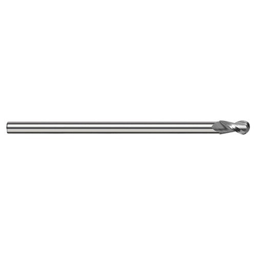3/8″ Dia. × 5/16″ Shank × 0.563″ DOC × 4″ OAL, Carbide Uncoated, 2 Flute, Ballnose End Mill - Exact Industrial Supply