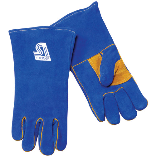 14″ Side Split Cow Hide Welding Gloves - Foam Lined Back - Brown - Apex Tool & Supply