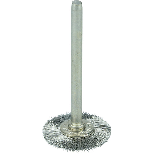 3/4″ Miniature Wire Wheel, .005″ Stainless Steel Fill, 1/8″ Stem - Apex Tool & Supply